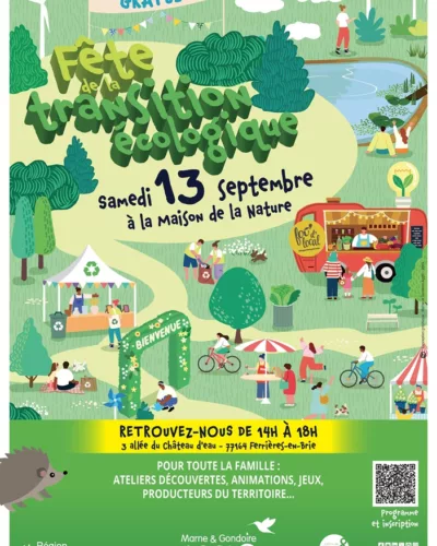 Affiche fete transition écologique Ferrières en Brie - ateliers créatifs upcycling