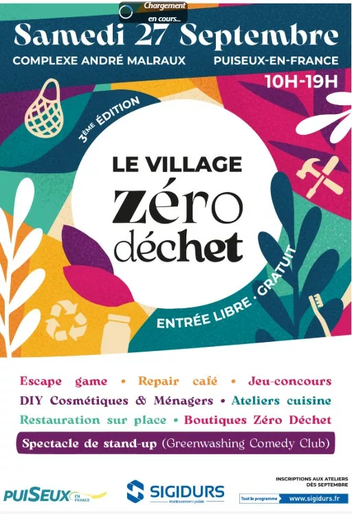 Affiche Village Zéro-déchet Puiseux en France, val d'oise