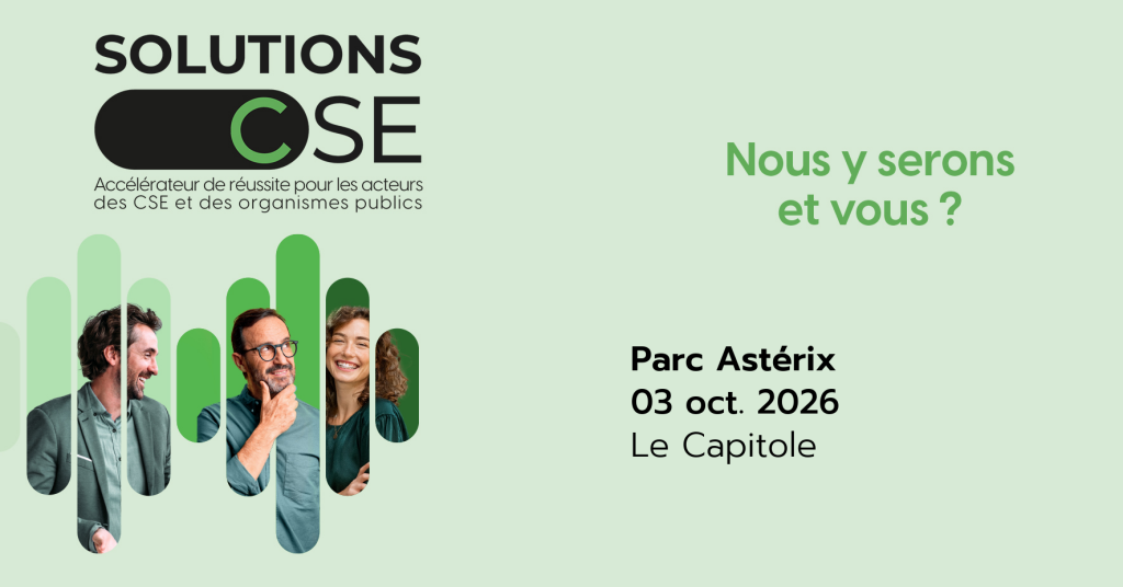 Affiche Salon Solutions CSE au parc Asterix