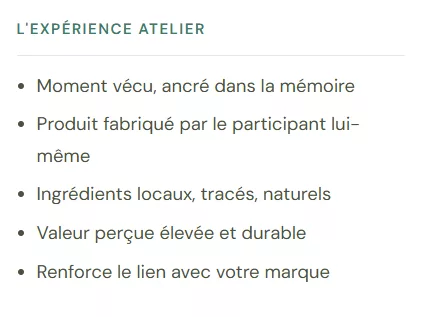 avantages d'un atelier diy pour noel en cadeau client