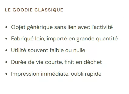 inconvenients d'un goodie classique